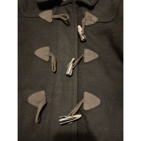 GAP Womens S Black Wool Blend Coat Toggle Button Jacket Lined full zip Military - Picture 6 of 9